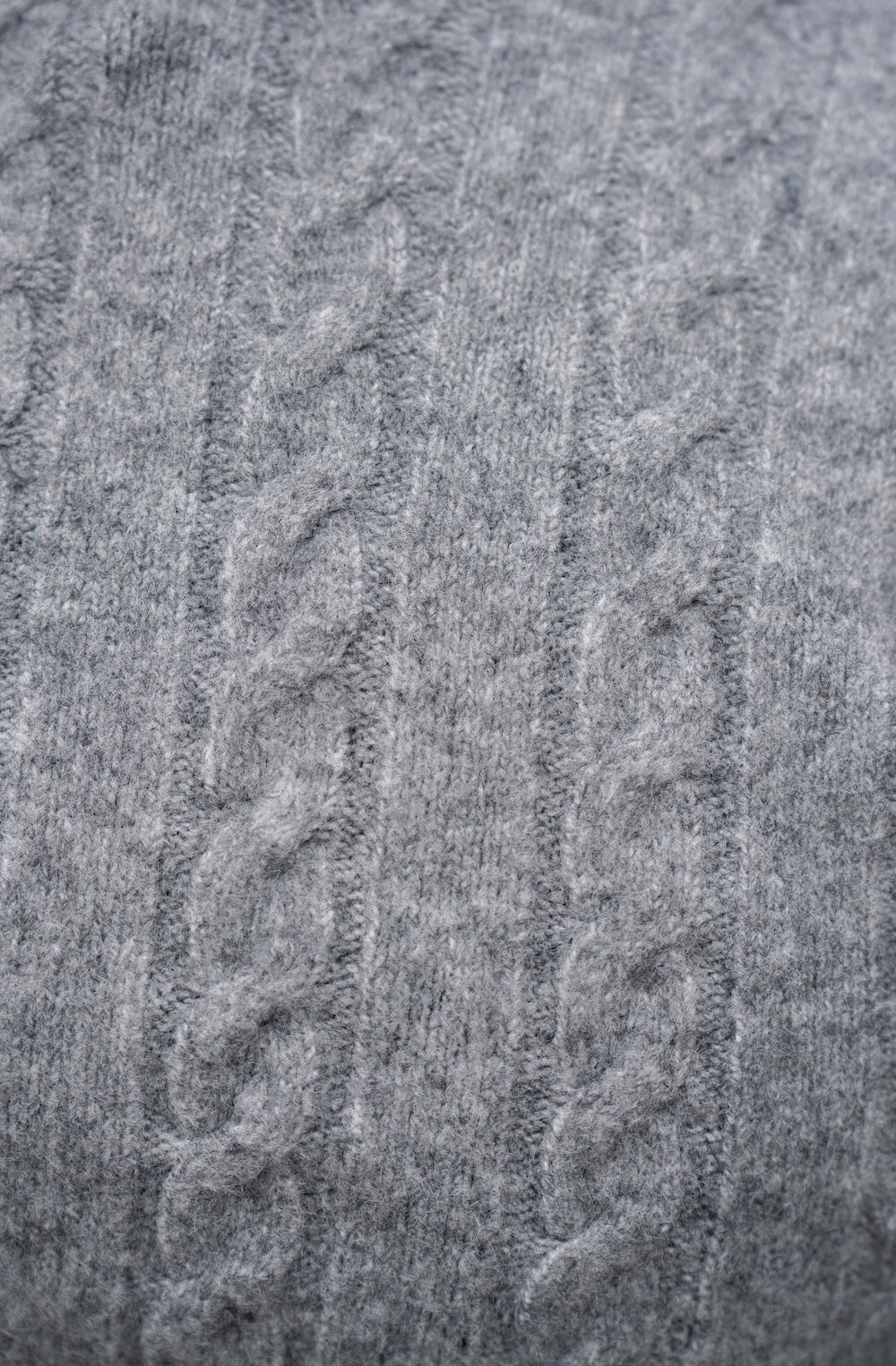 Soft Cable Crew Neck Jumper in Mid Grey