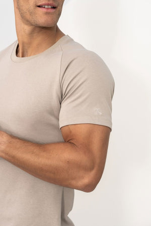 Knit Look T-Shirt in Stone - TAILORED ATHLETE - ROW