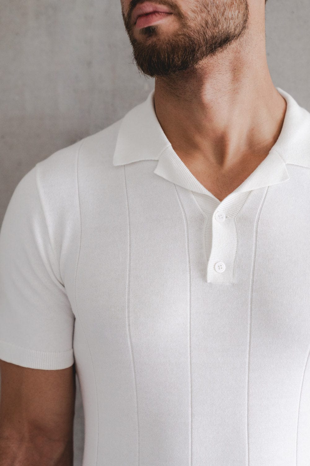 ribbed white polo