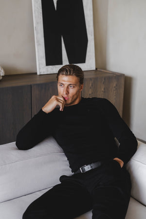 Cotton Crew Neck in Black - TAILORED ATHLETE - ROW