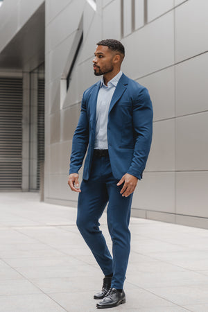 True Muscle Fit Tech Suit Trousers in Navy - TAILORED ATHLETE - ROW