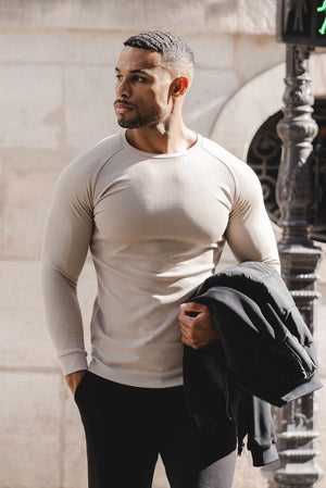 Textured Fashion T-Shirt in Neutral - TAILORED ATHLETE - ROW