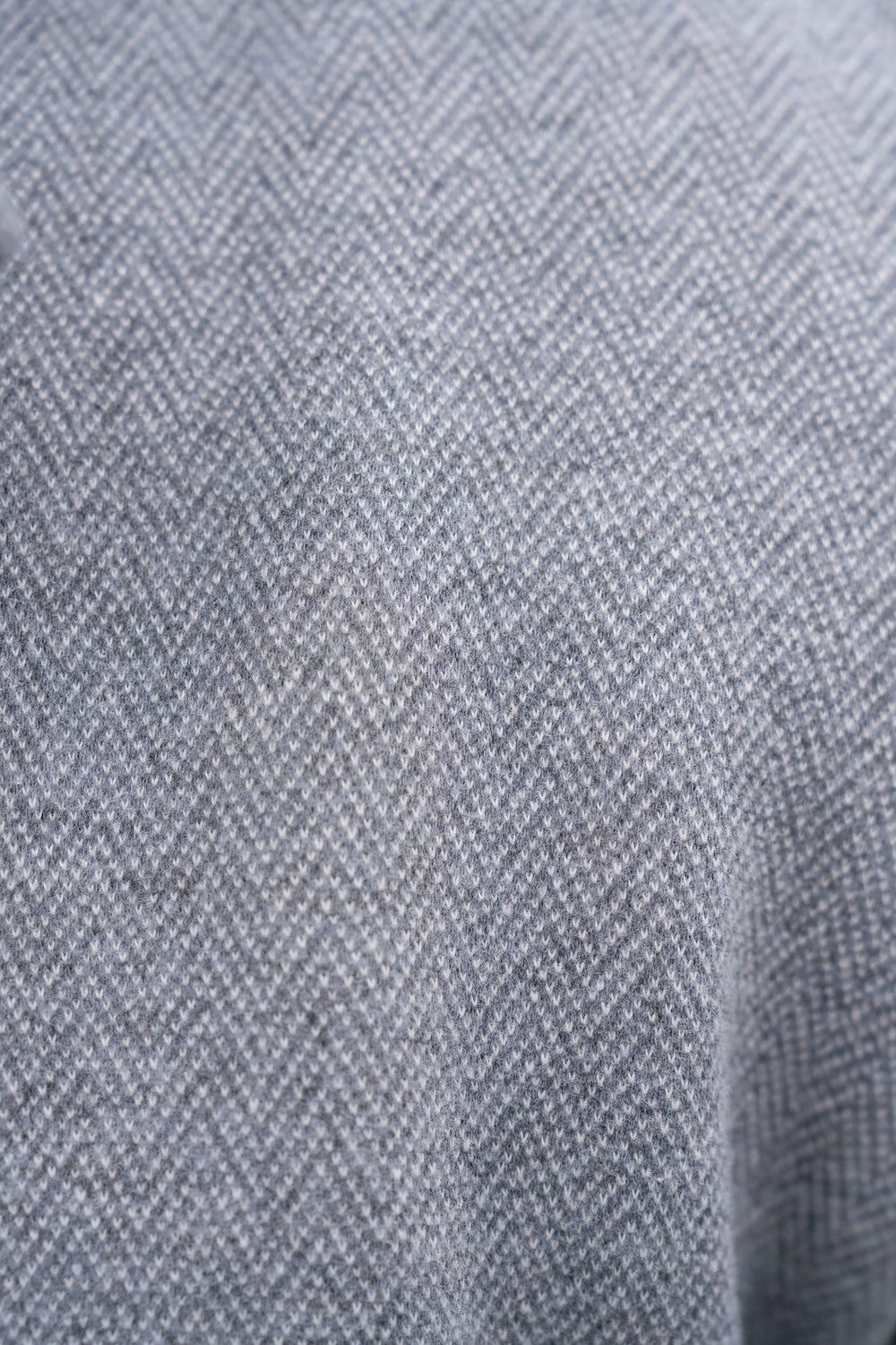 Double Breasted Herringbone Peacoat in Soft Grey