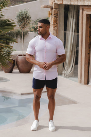 Muscle Fit Chino Shorts - Shorter Length in Navy - TAILORED ATHLETE - ROW