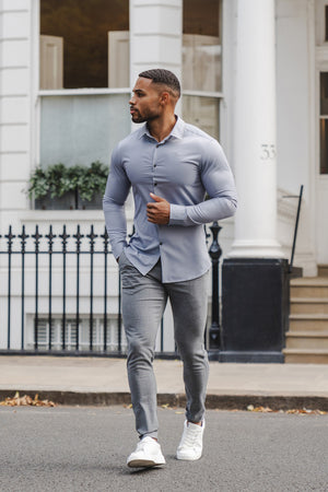 Bamboo Shirt in Mid Grey - TAILORED ATHLETE - ROW