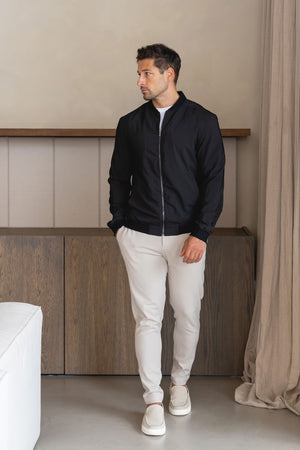 Light Weight Bomber Jacket in Black