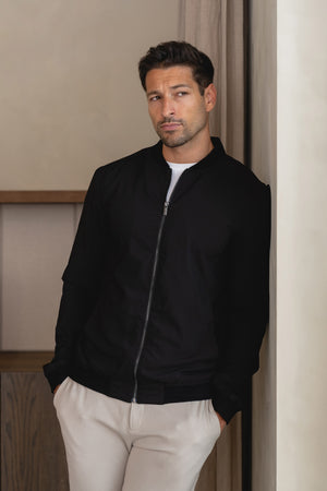 Light Weight Bomber Jacket in Black
