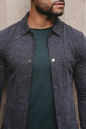 Flannel Overshirt in Dark Grey Marl - TAILORED ATHLETE - ROW