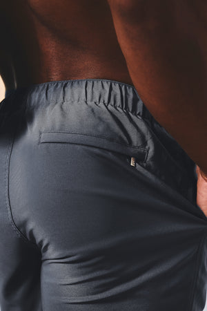 Quick Dry Plain Swim Shorts in Graphite
