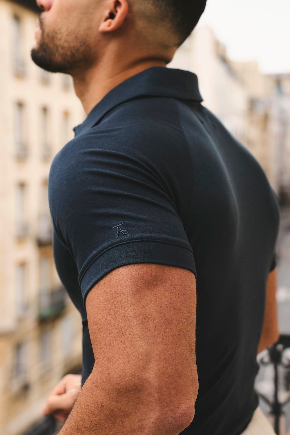 Luxe Smart Polo Shirt in Ink Blue