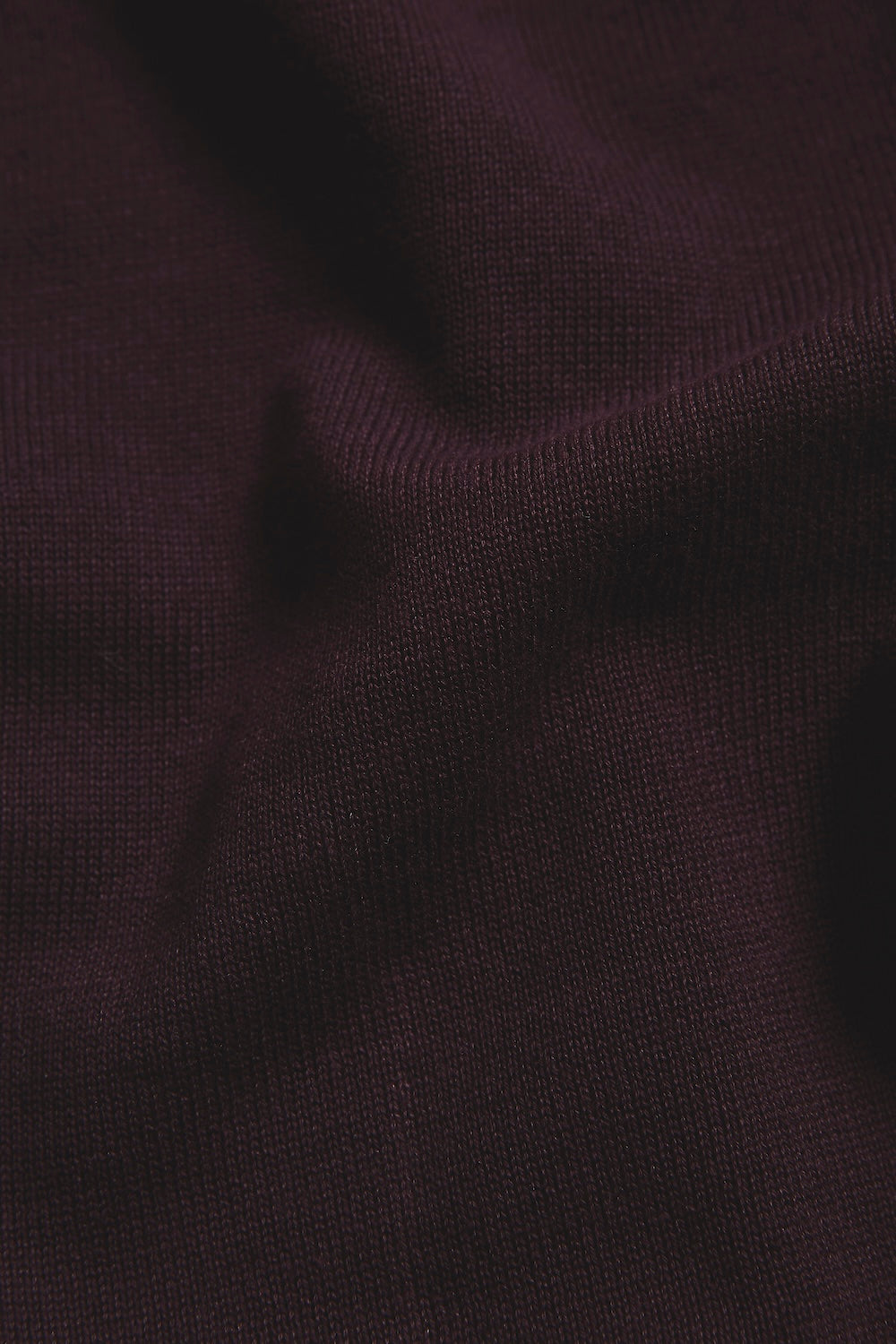 Pure Cotton Knitted Crew Neck Jumper in Dark Bordeaux