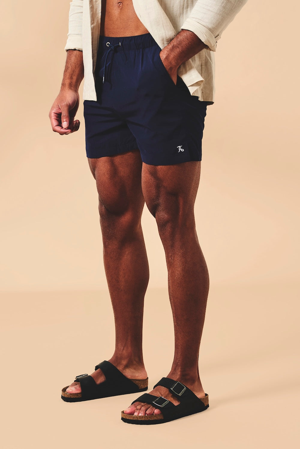Quick Dry Plain Swim Shorts in Navy