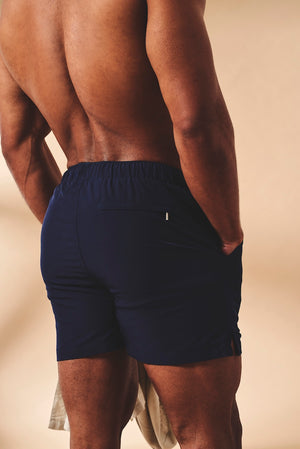 Quick Dry Plain Swim Shorts in Navy
