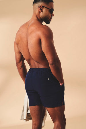 Quick Dry Plain Swim Shorts in Navy