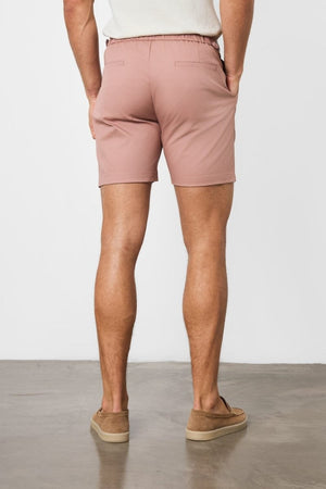 Smart Pleated Cotton Side Adjust Short in Dusky Pink - TAILORED ATHLETE - ROW
