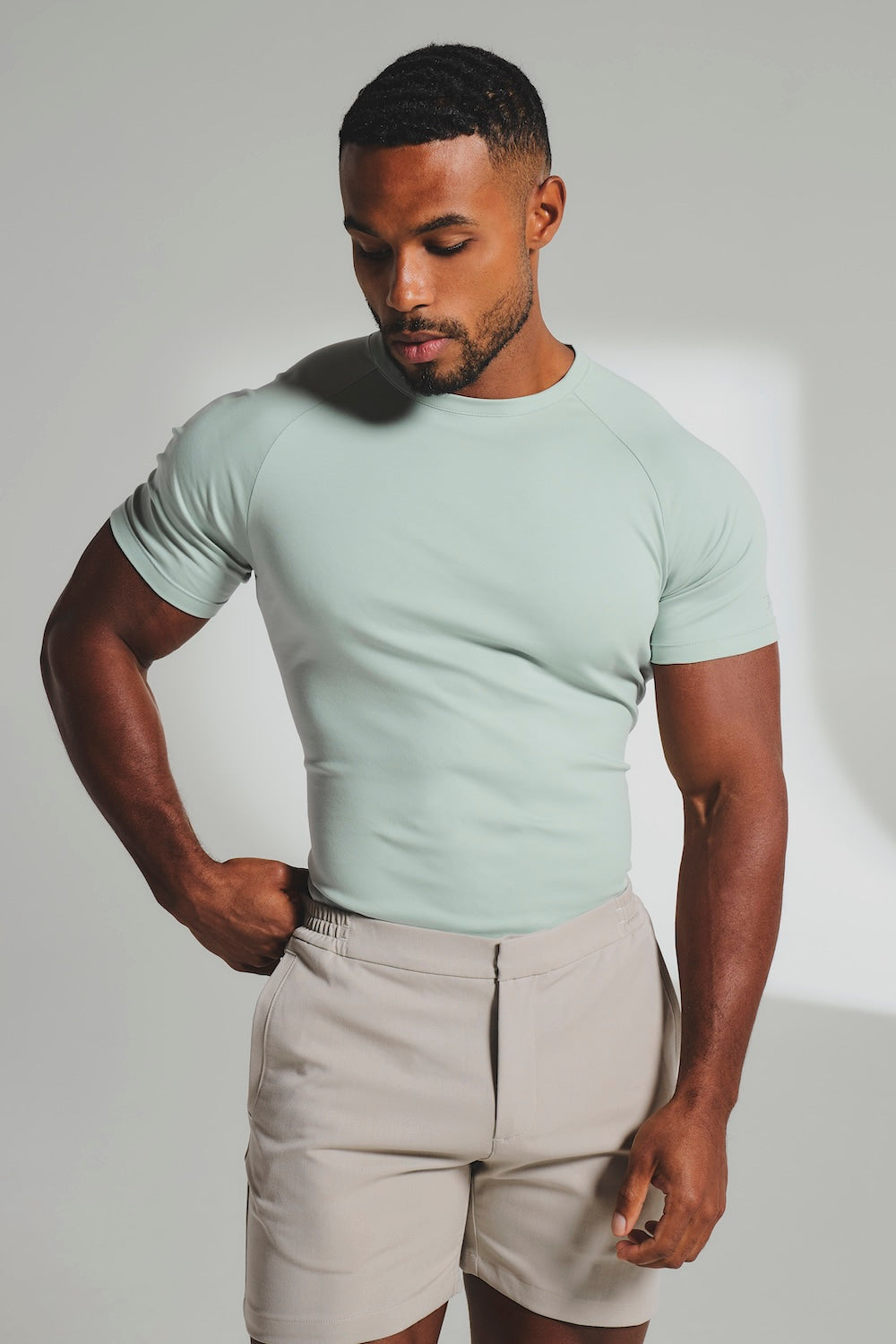 Mercerised Cotton T-Shirt in Duck Egg Blue