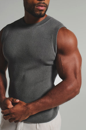 Knitted Vest in Olive