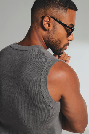 Knitted Vest in Olive