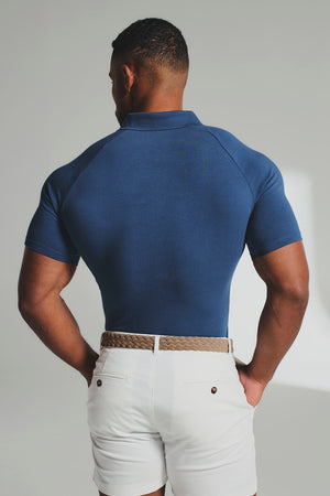 Muscle Fit Polo Shirt in Ink Blue