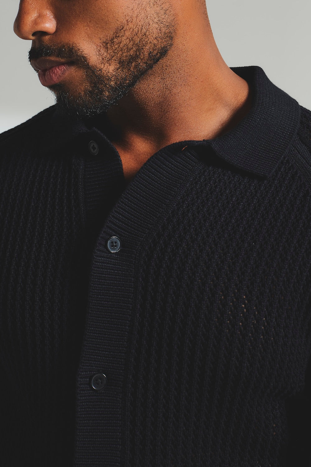 Crochet Knitted Shirt in Black