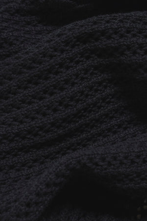 Crochet Knitted Shirt in Black