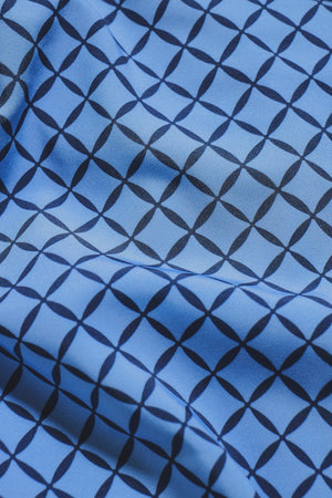 Quick Dry Printed Circle Geo Swim Short in Blue