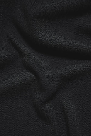 Fine Textured Stripe Cuban Collar Shirt in Black