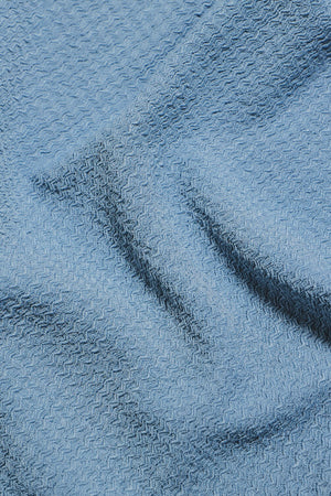 Textured Cuban Collar Shirt in Slate Blue