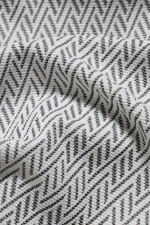 Textured Geo Cuban Collar Shirt in White and Black