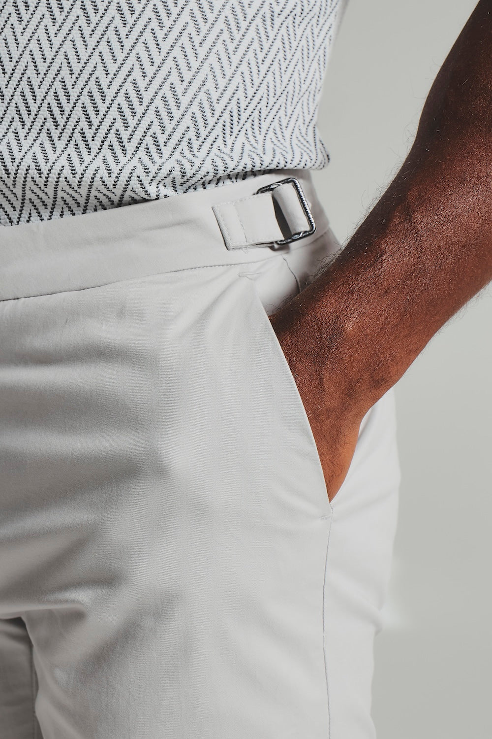 Smart Chino Side Adjuster Shorts in Dove Grey