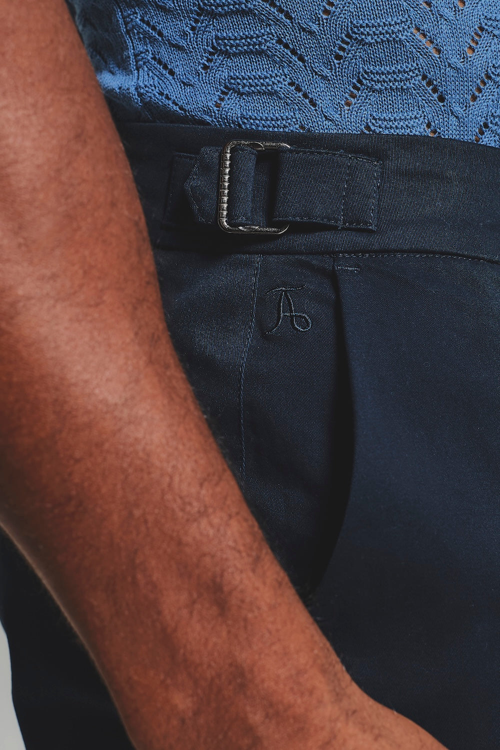 Smart Chino Side Adjuster Shorts in Navy