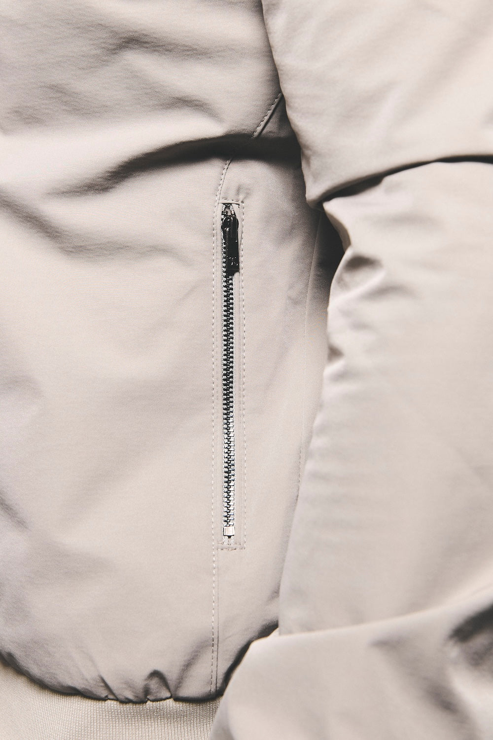 Shower Resistant Funnel Neck Jacket in Pebble Grey