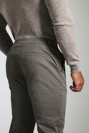 Smart Chino Side Adjuster Trousers in Mocha