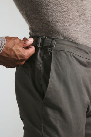 Smart Chino Side Adjuster Trousers in Mocha
