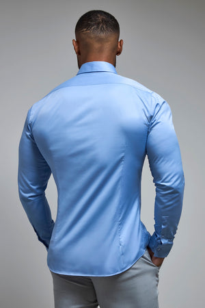 Muscle Fit Signature Shirt in Mid Blue