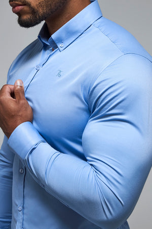 Muscle Fit Signature Shirt in Mid Blue