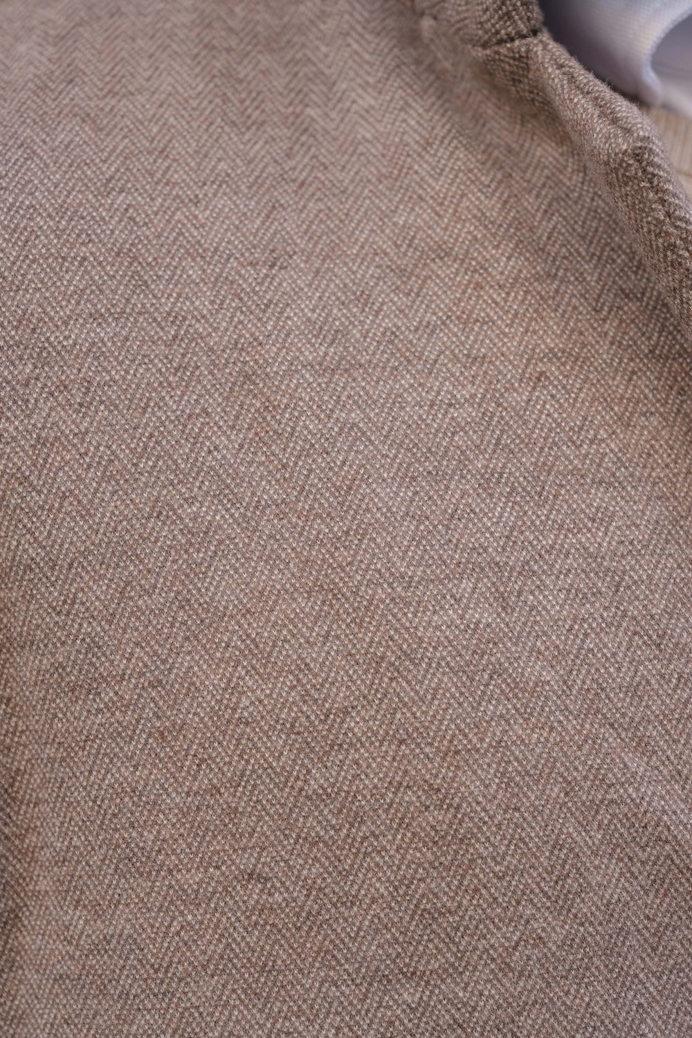 Single Breasted Herringbone Overcoat in Stone