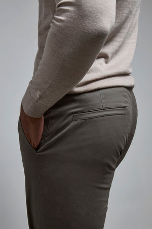 Smart Chino Side Adjuster Trousers in Mocha