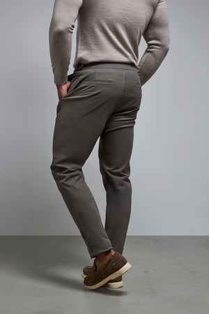 Smart Chino Side Adjuster Trousers in Mocha