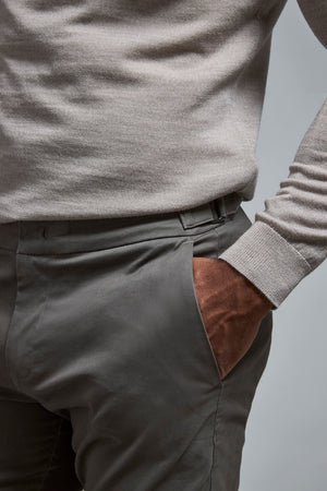 Smart Chino Side Adjuster Trousers in Mocha