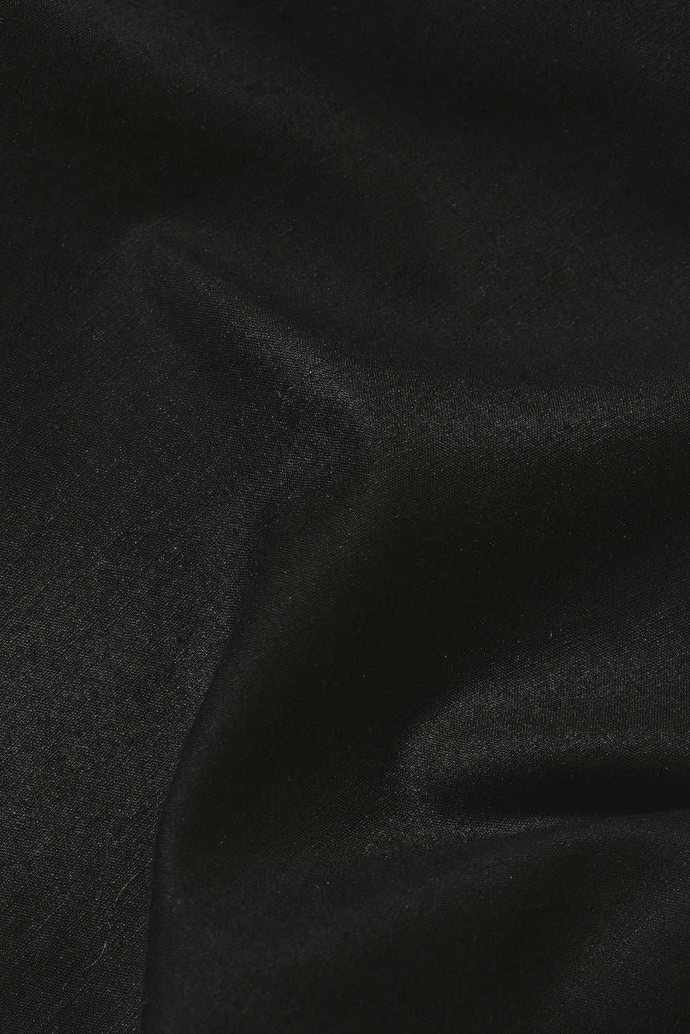 Stretch Linen Blend Button Through Shirt in Black