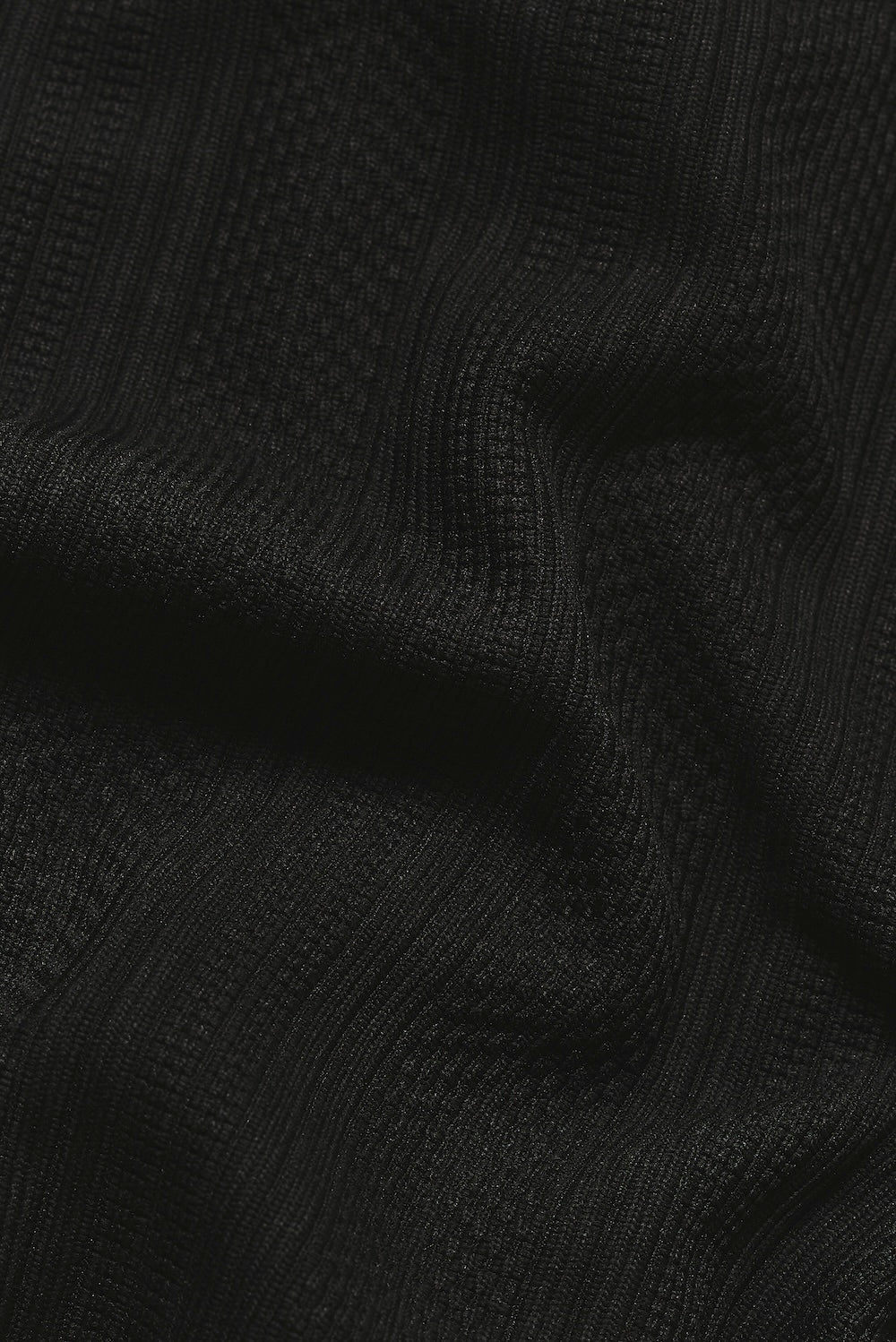 Stripe Patterned Cuban Collar Shirt in Black