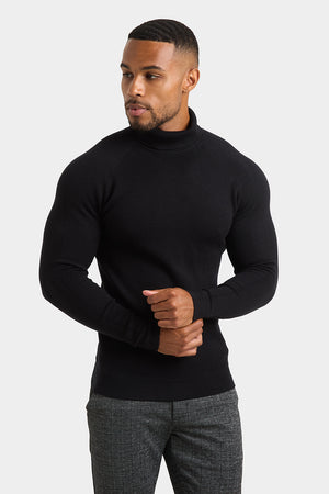 Supersoft Roll Neck in Black - TAILORED ATHLETE - ROW