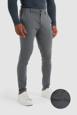 Flannel Check Trousers in Black/Grey - TAILORED ATHLETE - ROW
