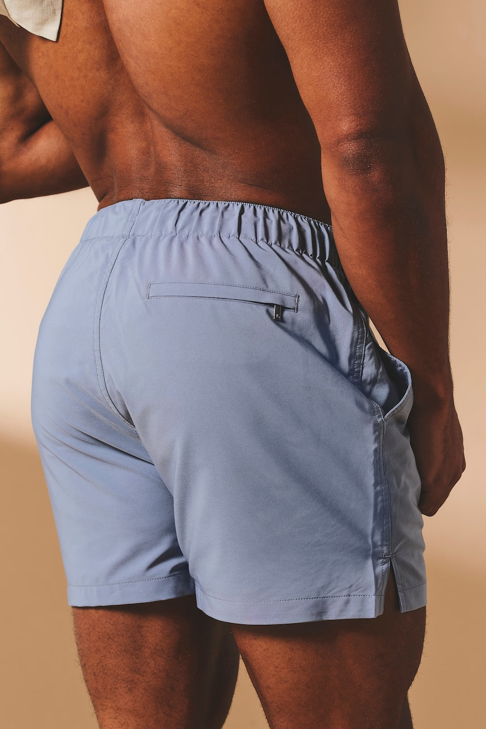 Quick Dry Plain Swim Shorts in Soft Blue