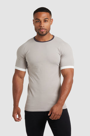 Contrast Trim T-Shirt in Smoke Grey - TAILORED ATHLETE - ROW