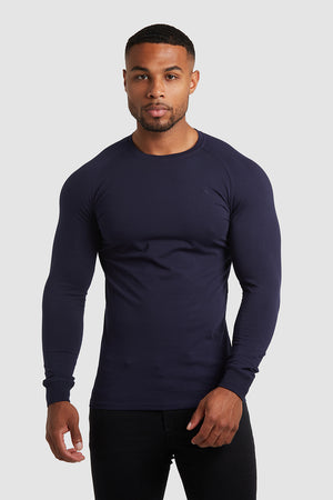 Muscle Fit T-Shirt (LS) in Navy - TAILORED ATHLETE - ROW
