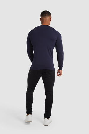 Muscle Fit T-Shirt (LS) in Navy - TAILORED ATHLETE - ROW