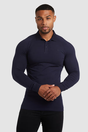 Muscle Fit Polo Shirt in True Navy - TAILORED ATHLETE - ROW