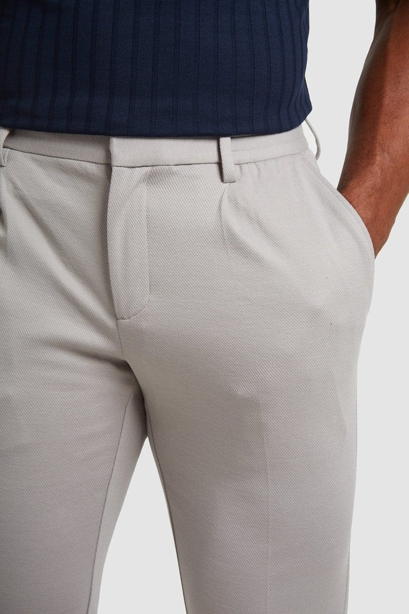Twill Trousers in Smoke Grey - TAILORED ATHLETE - ROW